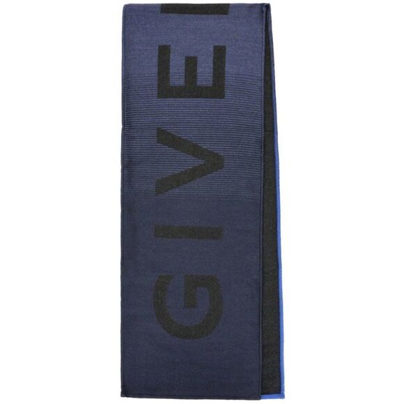 Givenchy Degrade Scarf With Logo in Blue & Black For Unisex - Made in It… - Picture 3 of 16